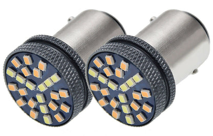2 x BAY15D Dual Color Switchback White Amber Early Holden Front Indicator/Park