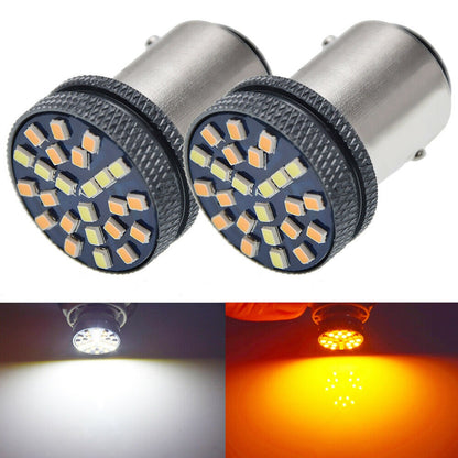 2 x BAY15D Dual Color Switchback White Amber Early Holden Front Indicator/Park