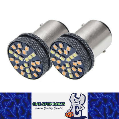 2 x BAY15D Dual Color Switchback White Amber Early Holden Front Indicator/Park