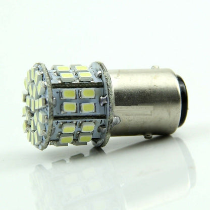PAIR WHITE BAY15D 1157 12V 50 SMD STOP/TAIL LED GLOBES 140LM/300LM STOP / TAIL