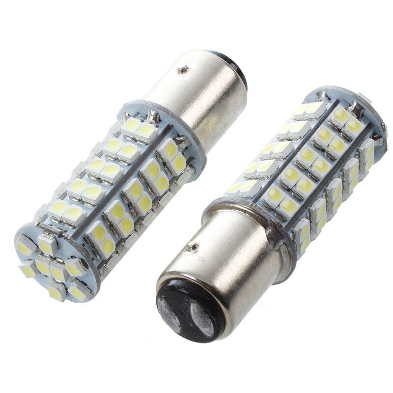 12v BAY15D 68smd Cool White Stop / Tail LED Globe Bright White LED 1157