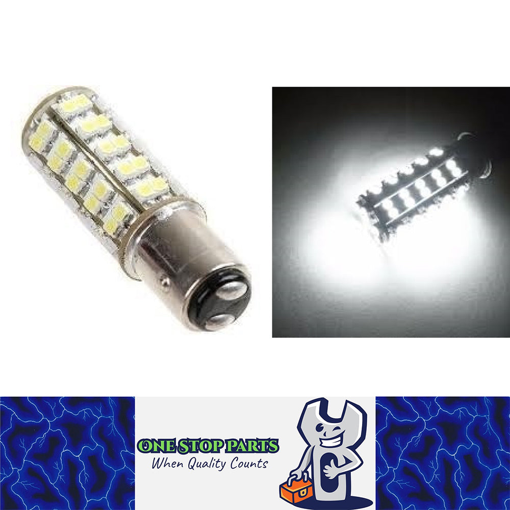 12v BAY15D 68smd Cool White Stop / Tail LED Globe Bright White LED 1157