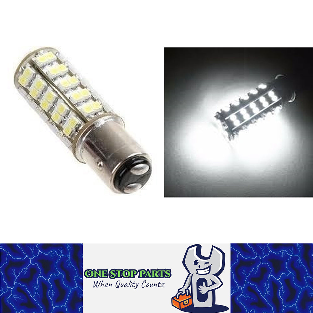 12v BAY15D 68smd Yatch mast light led offset base pins pos and neg Cool White