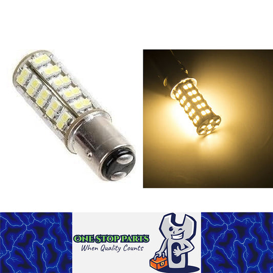 12v BAY15D 68smd Yatch mast light led offset base pins pos and neg Warm White