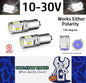 2 x Cool White BAY9S 10-30v 15smd error free, Canbus non polarity White (2pcs)