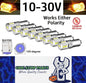 10 x Yellow BAY9S 10-30v 15smd error free, Canbus non polarity Yellow (10pcs)