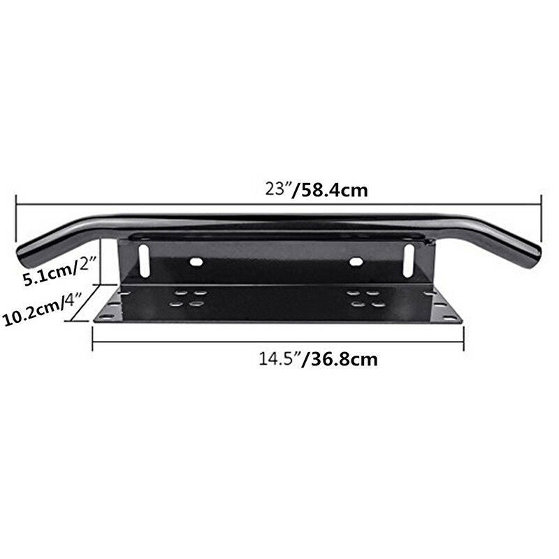Black Nudge Bar Front Number Plate Car for Light Bar and/or Driving lights LED