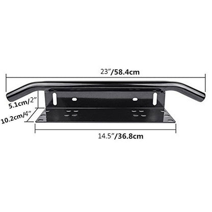 Black Nudge Bar Front Number Plate Car for Light Bar and/or Driving lights LED