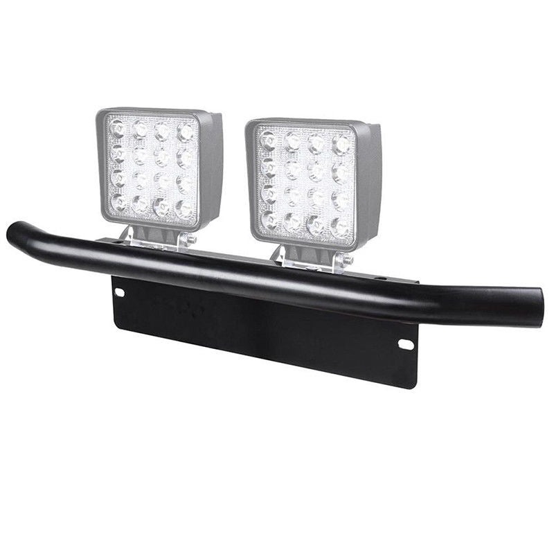 Black Nudge Bar Front Number Plate Car for Light Bar and/or Driving lights LED