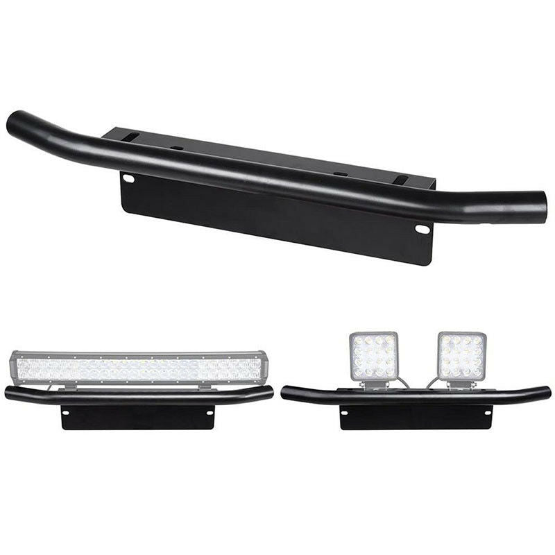 Black Nudge Bar Front Number Plate Car for Light Bar and/or Driving lights LED