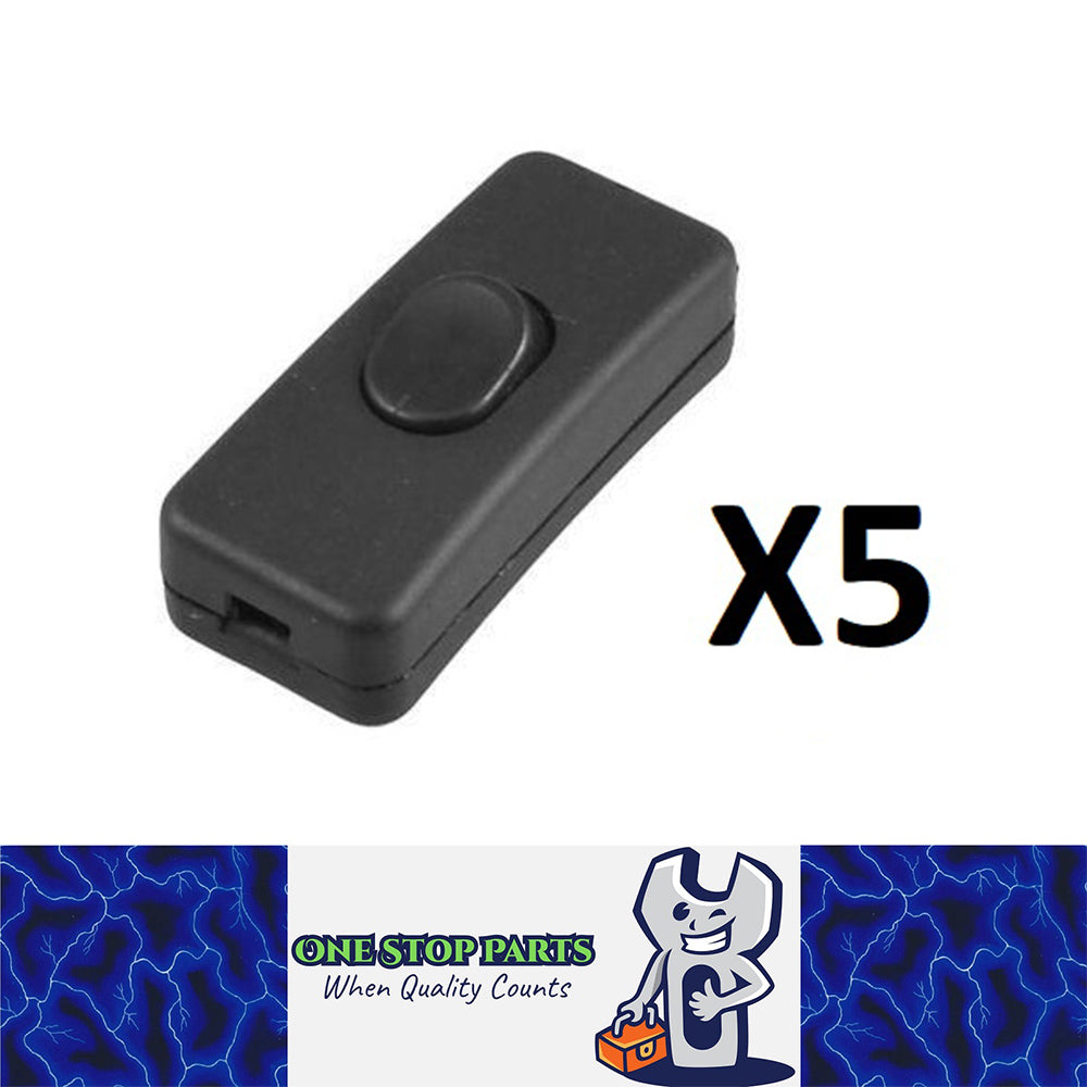 5 x 12V INLINE ON / OFF BLACK ROCKER SWITCH LAMP SPOT LIGHT INLINE CARAVAN