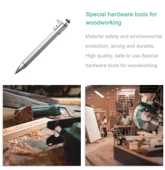 20 x Multifunction Gel Ink Pen Vernier Caliper Ball Pen Stationery (20pcs Blue)