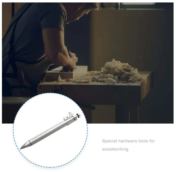 20 x Multifunction Gel Ink Pen Vernier Caliper Ball Pen Stationery (20pcs Black)