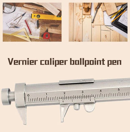 10 x Multifunction Gel Ink Pen Vernier Caliper Ball Pen Stationery (10pcs Black)