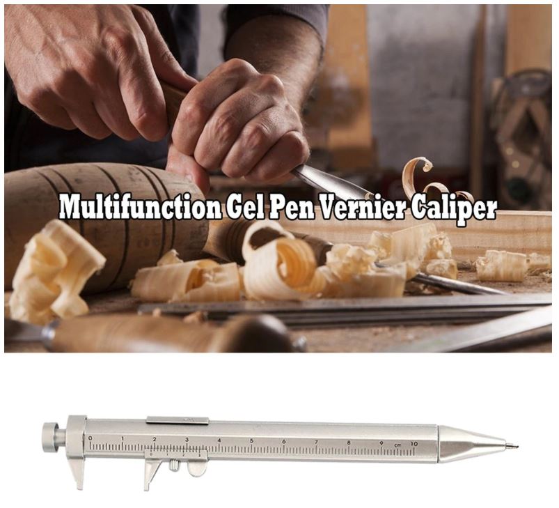 20 x Multifunction Gel Ink Pen Vernier Caliper Ball Pen Stationery (20pcs Black)