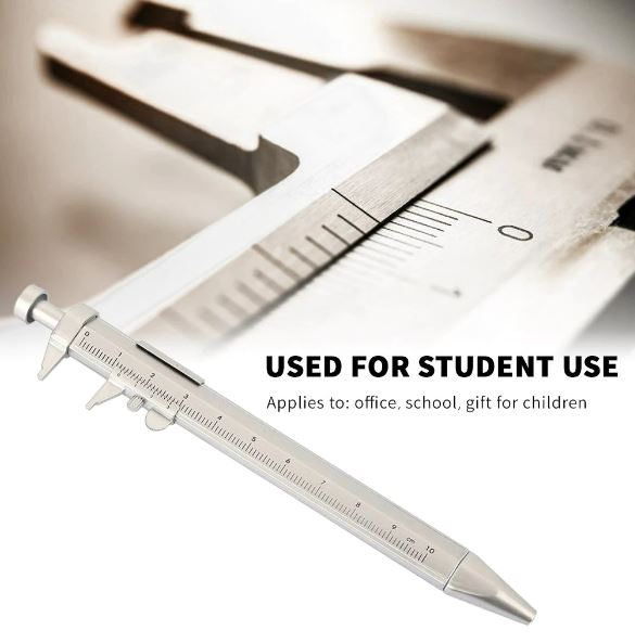 10 x Multifunction Gel Ink Pen Vernier Caliper Ball Pen Stationery (10pcs Black)