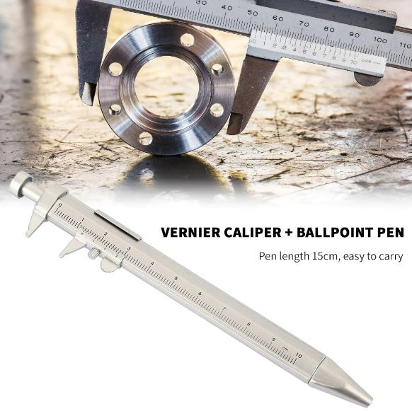 10 x Multifunction Gel Ink Pen Vernier Caliper Ball Pen Stationery (10pcs Blue)