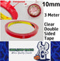 3M Clear Tape 10mm Double Sided Tape 3 Meter Roll x 0.8mm Thick Transparent (3m)