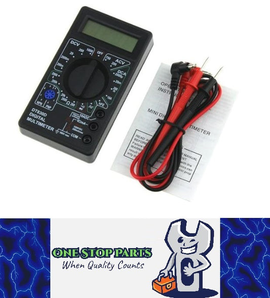 DT-830D Mini Multimeter Pocket Digital AC/DC Volt Amp Ohm Diode hFE Continuity