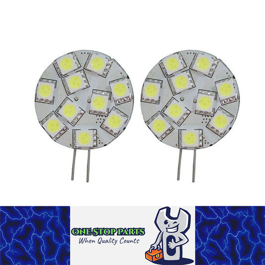 2 x 10-30V AC/DC G4 10SMD COOL WHITE SIDE PIN STYLE 220LM SUITS 12V AND 24V