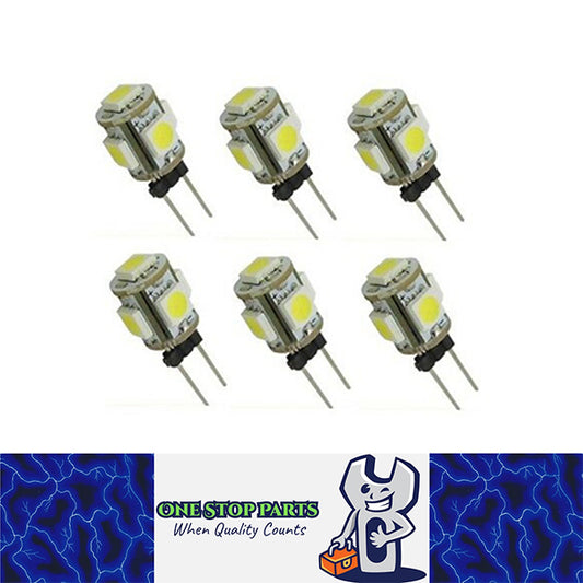 6 x G4 12V 5smd Warm White Marine Boat Camper 5050 RV Jayco Light Bulb Lamp DC