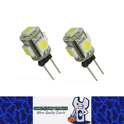 2 x G4 12V 5smd Cool White Marine Boat Camper 5050 RV Jayco Light Bulb Lamp DC