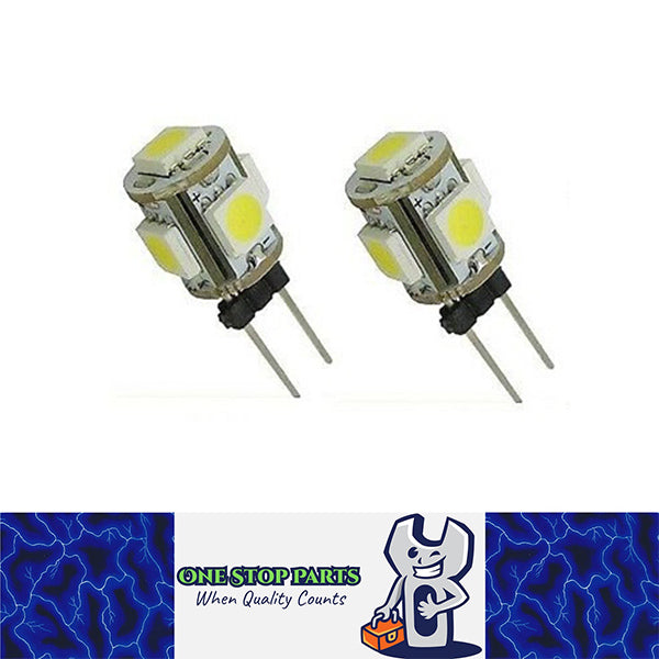 2 x G4 12V 5smd Warm White Marine Boat Camper 5050 RV Jayco Light Bulb Lamp DC