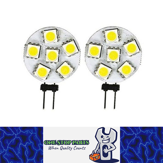 2 x 10-30V AC/DC G4 6SMD COOL WHITE SIDE PIN STYLE 132LM SUITS 12V AND 24V