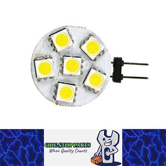 10-30V AC/DC G4 6SMD LED COOL WHITE 6000K SIDE PIN STYLE 132LM SUITS 12V AND 24V