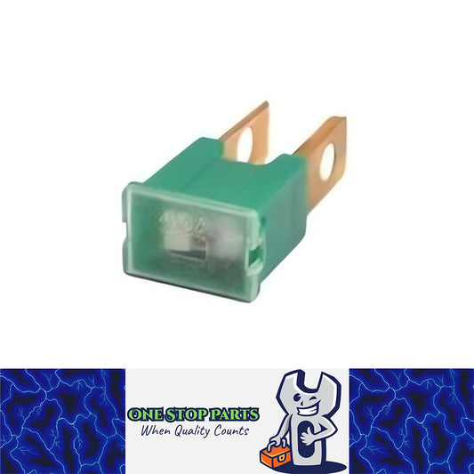 GREEN 40 AMP SLOW BLOW MALE FUSE BLOCK 40AMP FUSE STRAIGHT LEG 40AMP