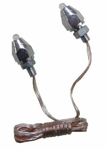 PAIR WHITE 12V LED 6MM PILOT BOLT LIGHTS IDEAL WARNING LIGHT, DRL 2PCS