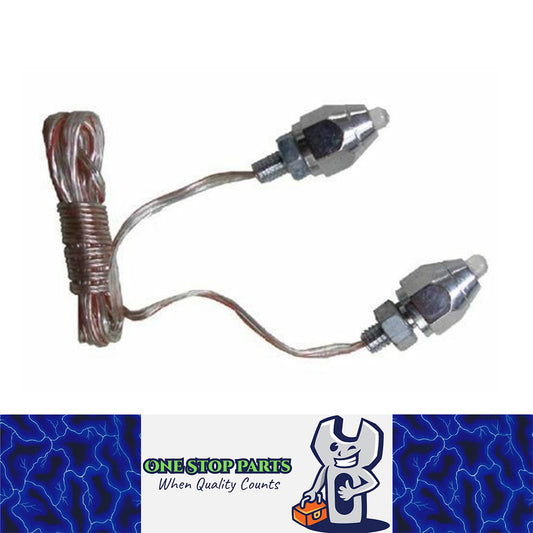 PAIR WHITE 12V LED 6MM PILOT BOLT LIGHTS IDEAL WARNING LIGHT, DRL 2PCS