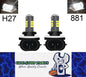 2 x H27 881 LED SMD Super Bright White Fog Light Globes 12v / 24v 10-30v (Pair)