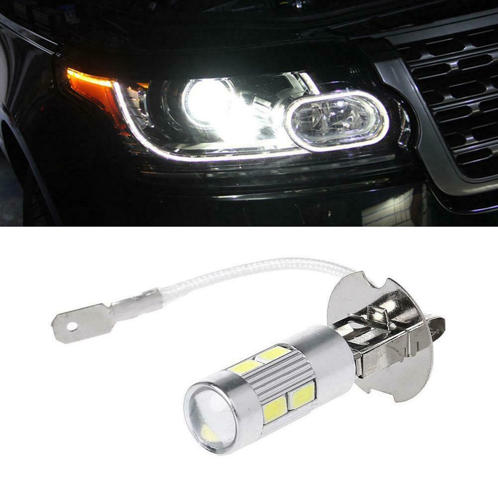 2 x 12v H3 10SMD 5630 LED 350 Lumens LED GLOBES 6000K COOL WHITE PAIR