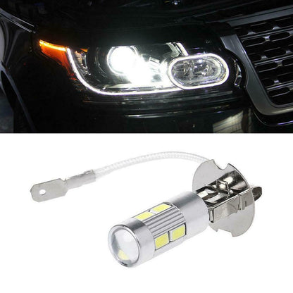 2 x 12v H3 10SMD 5630 LED 350 Lumens LED GLOBES 6000K COOL WHITE PAIR