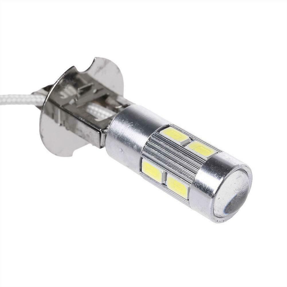 2 x 12v H3 10SMD 5630 LED 350 Lumens LED GLOBES 6000K COOL WHITE PAIR