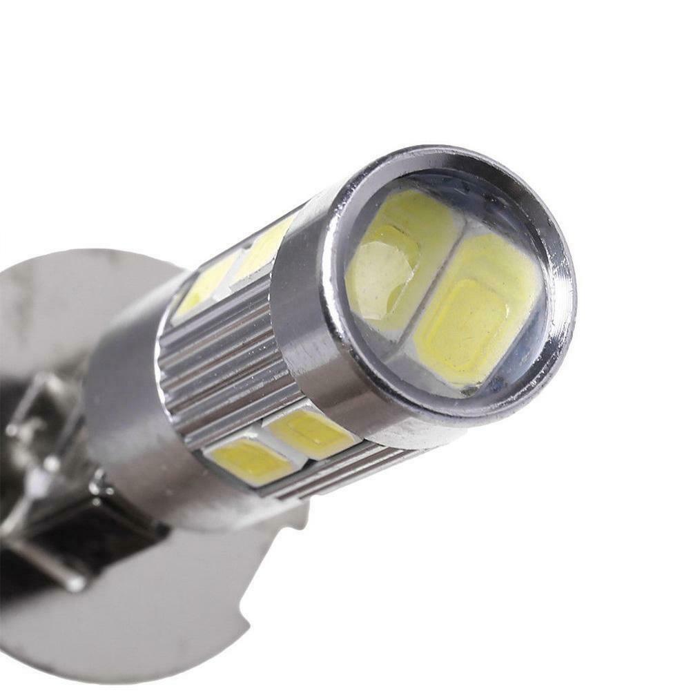 2 x 12v H3 10SMD 5630 LED 350 Lumens LED GLOBES 6000K COOL WHITE PAIR