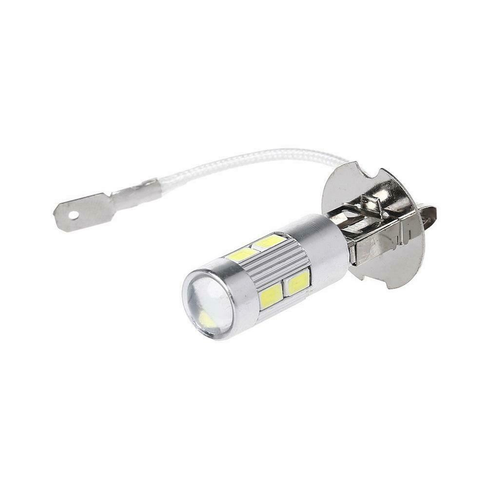 2 x 12v H3 10SMD 5630 LED 350 Lumens LED GLOBES 6000K COOL WHITE PAIR