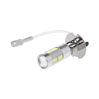 2 x 12v H3 10SMD 5630 LED 350 Lumens LED GLOBES 6000K COOL WHITE PAIR