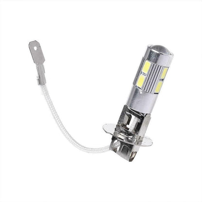 2 x 12v H3 10SMD 5630 LED 350 Lumens LED GLOBES 6000K COOL WHITE PAIR