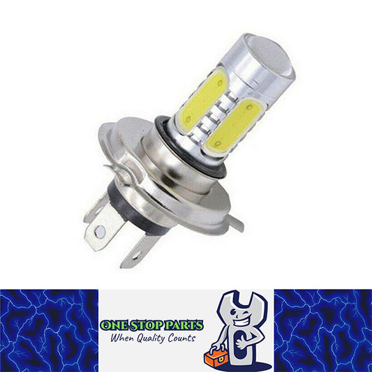 1 X H4 LED 6000K LOW/HIGH 400Lm/600Lm COB 7.5W LED Easy Install 1PC