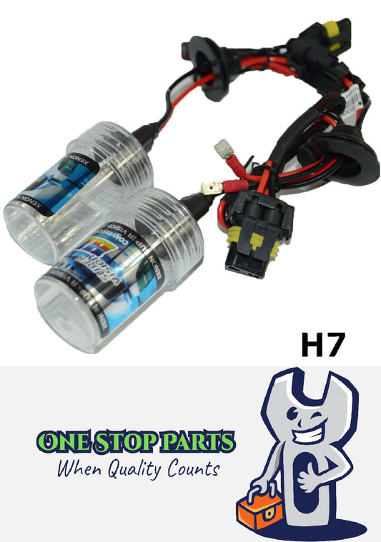 2 x H7 4300k 35w HID Globes ONLY Matched Pair ready to install to 35w hid kit