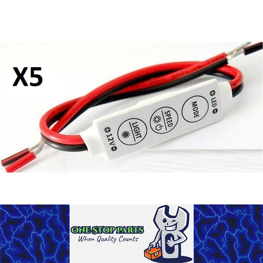 5 X LED STRIP CONNECTORS SMD 3528 2835 SINGLE END 2 WIRE 8MM PCB BOARD ADAPTER
