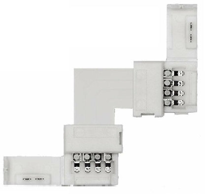 4 SETS RGB CORNER CONNECTOR COLOUR LED STRIP LIGHT CONNECTION 10MM JOINER JOINT