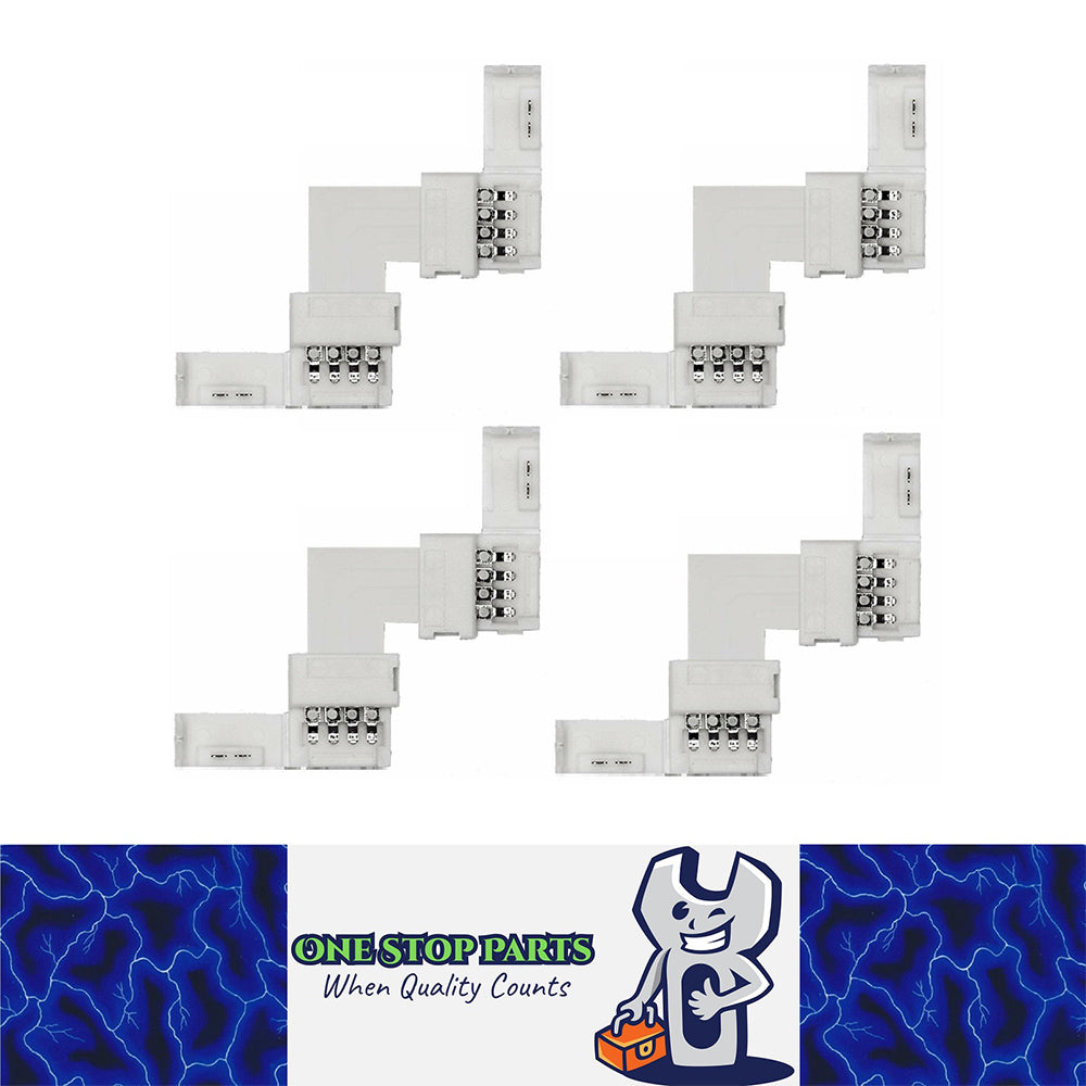 4 SETS RGB CORNER CONNECTOR COLOUR LED STRIP LIGHT CONNECTION 10MM JOINER JOINT