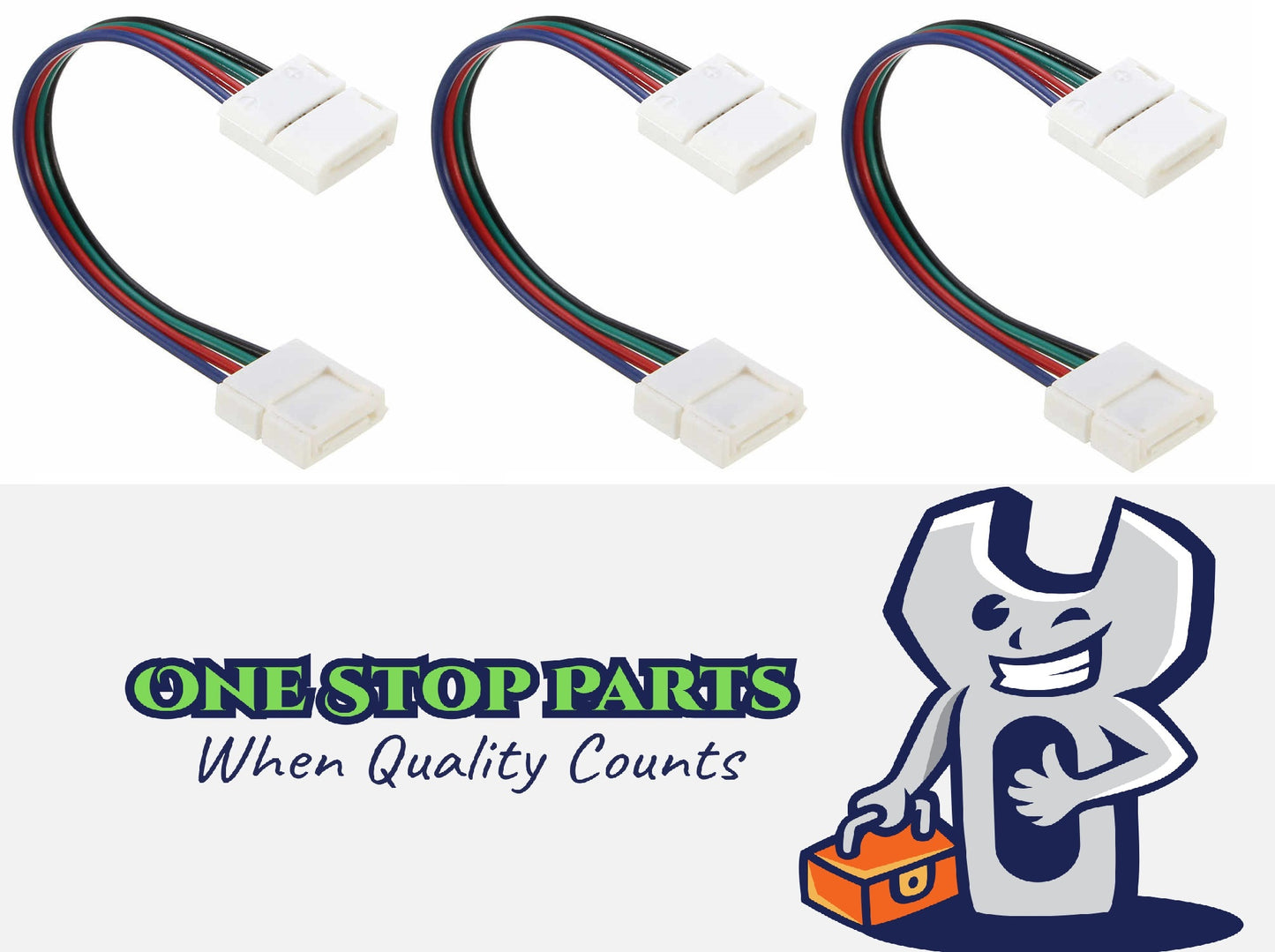 3 X RGB 5050 LED STRIP LIGHT DOUBLE CONNECTOR 4 WIRE CONNECTION JOINT JOINER