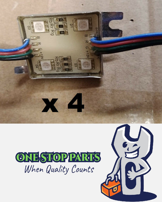 4 x 12v Waterproof Module RGB adhesive block with mounting tabs for signage