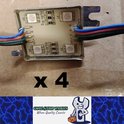 4 x 12v Waterproof Module RGB adhesive block with mounting tabs for signage