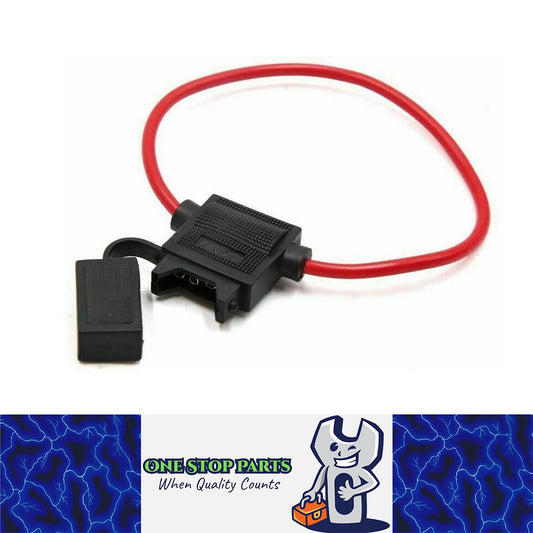 In Line Standard Blade Fuse Holder With Dust Cap, Ideal for bike, boat, 4wd, RVs