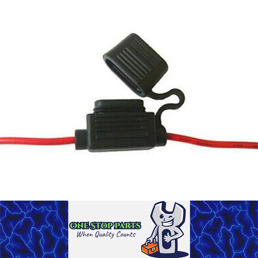 In Line Standard Blade Fuse Holder With Dust Cap, Ideal for bike, boat, 4wd, RVs